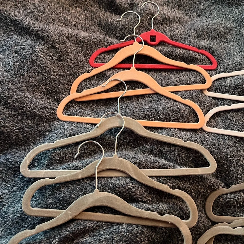 Kids Velvet Non-Slip Hangers - Multi Color Pack